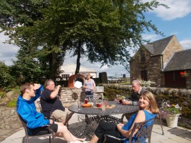 Relaxing in the sun at Butterton Moor Loft and Cottage